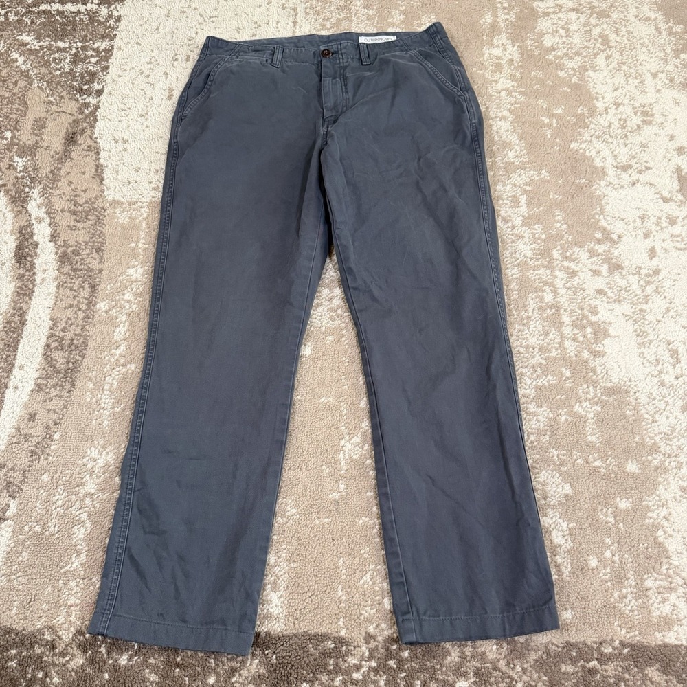 Outerknown Nomad Chino Pants Mens 33x29 Gray Organic Cotton Classic Fit Commuter